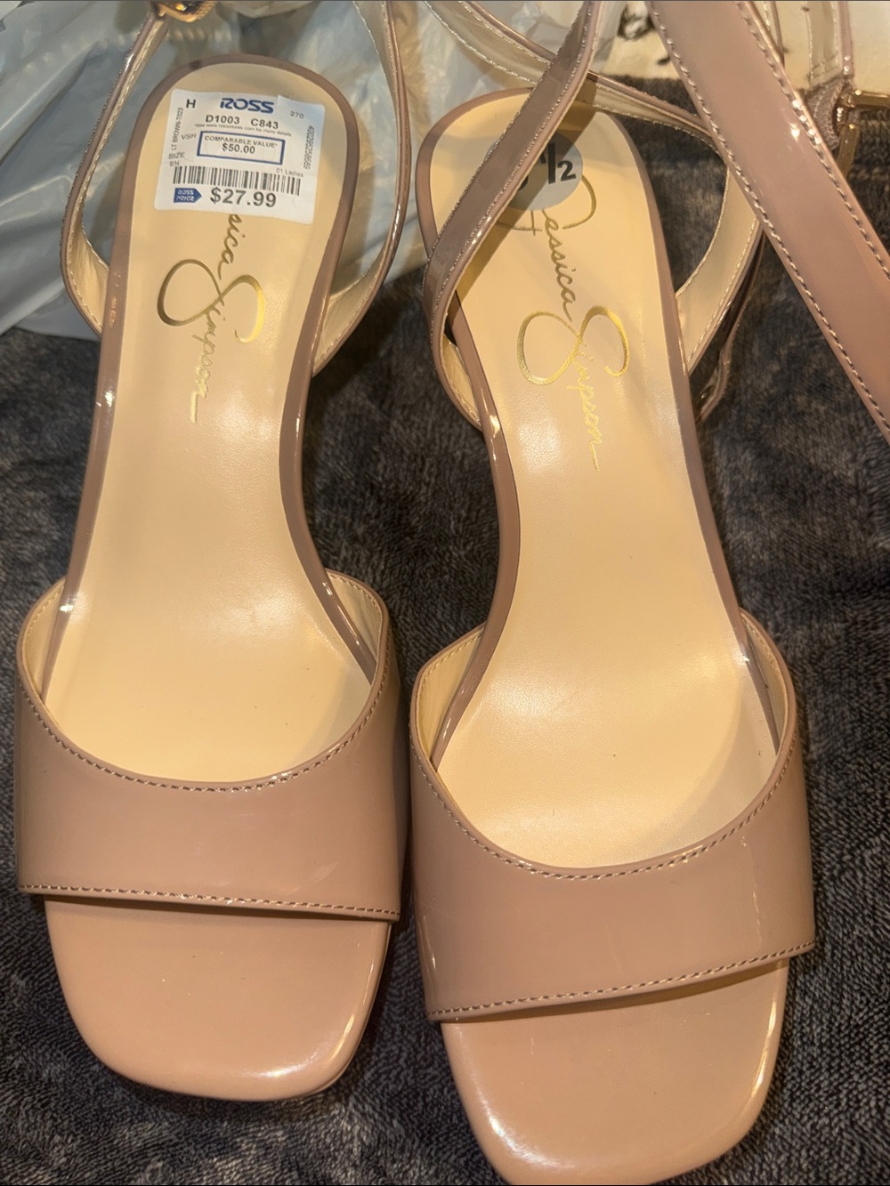 Jessica Simpson Blush Patent Slingback Heels